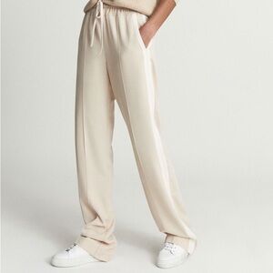 Reiss Cream Wide-Leg Pants